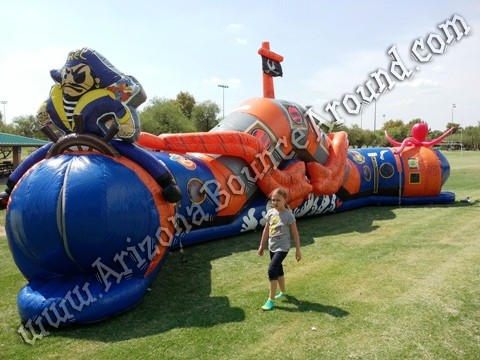 Pirate Themed Inflatable Crawl Thru Obstacle Course Rental, Buccaneers Revenge